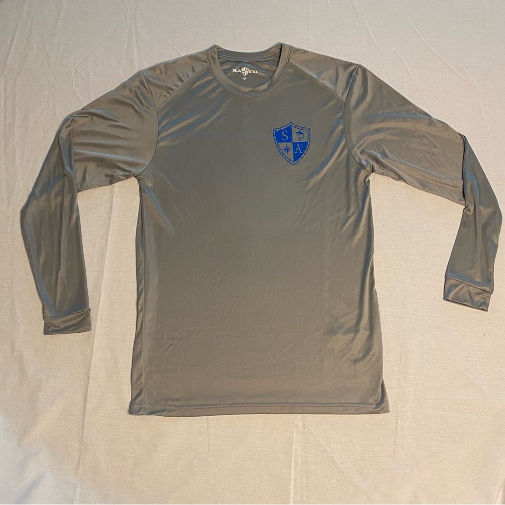 SA Company Gray Long Sleeve Patriotic Performance UPF 50+ Fishing shirt 🇺🇸